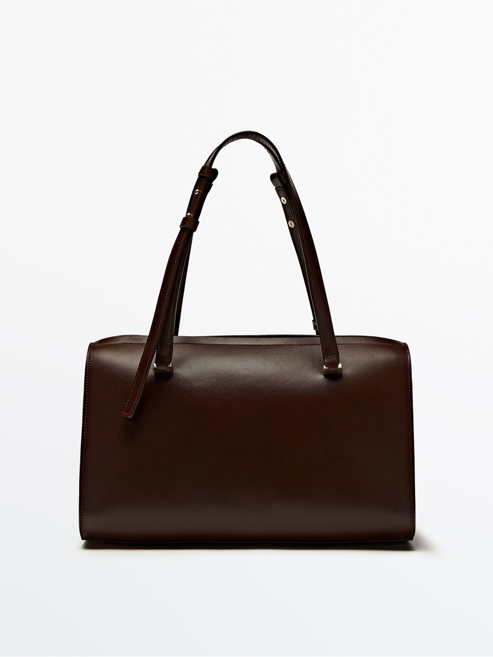 Massimo Dutti Dark Brown Leather Tote
